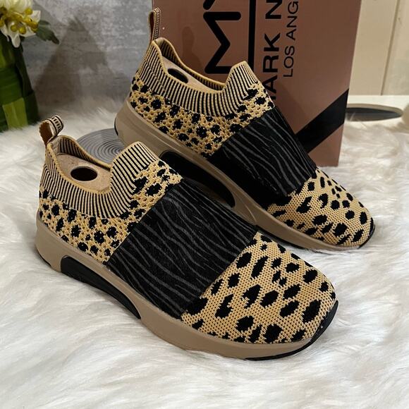NEW Mark Nason x Skechers Modern Jogger Cheetah Mesh Knit Slip-on Sneakers NIB 6 - Picture 3 of 16